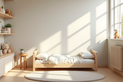 Chambre de bébé Montessori lumineuse et sécurisée